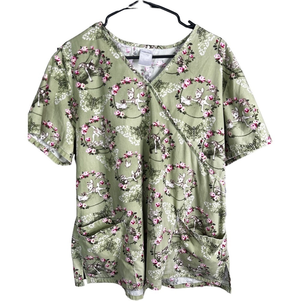 Disney Bambi And Thumper Women’s Scrub Top XL